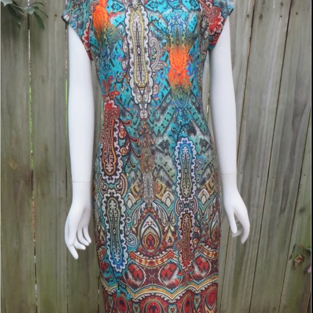 Colorful Patterned Women's Dress